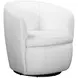Barolo Snow Italian Leather Swivel Club Chair
