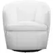 Barolo Snow Italian Leather Swivel Club Chair