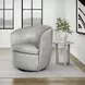 Barolo Steamboat Ice Italian Leather Swivel Club Chair