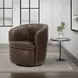 Barolo Vintage Brown Leather Swivel Club Chair