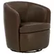 Barolo Vintage Brown Leather Swivel Club Chair