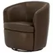 Barolo Vintage Brown Leather Swivel Club Chair