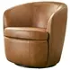 Barolo Vintage Caramel Leather Swivel Club Chair