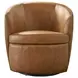 Barolo Vintage Caramel Leather Swivel Club Chair