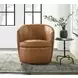 Barolo Vintage Caramel Leather Swivel Club Chair
