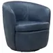 Barolo Vintage Navy Leather Swivel Club Chair