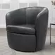 Barolo Vintage Slate Leather Swivel Club Chair