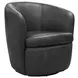 Barolo Vintage Slate Leather Swivel Club Chair