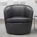 Barolo Vintage Slate Leather Swivel Club Chair