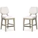 Sunset Cove Cream Upholstered Counter Height Chair Set of 2