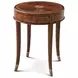 Stephen Church Brown Cerejeira and Gold Round Eliane Side Table