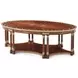 Stephen Church Light Etimoe and Gold Oval Paulette II Cocktail Table