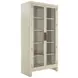 Newington Cerused Natural 2 Glass Door Bookcase