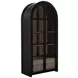 Elsa Brushed Black and Blonde Natural 2 Glass Door Display Cabinet