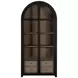 Elsa Brushed Black and Blonde Natural 2 Glass Door Display Cabinet