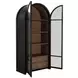 Elsa Brushed Black and Blonde Natural 2 Glass Door Display Cabinet