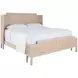 Camille Cerused White and Beige King Panel Bed