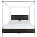 Reese Cerused Forest Black and Dark Antique Brass King Canopy Bed