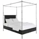 Reese Cerused Forest Black and Dark Antique Brass Canopy Bedroom Set