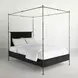 Reese Cerused Forest Black and Dark Antique Brass Queen Canopy Bed