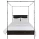 Reese Cerused Forest Black and Dark Antique Brass Canopy Bedroom Set