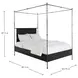 Reese Cerused Forest Black and Dark Antique Brass Queen Canopy Bed