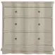 Meredith Textured Cerused White 3 Drawer Nightstand