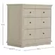 Meredith Textured Cerused White 3 Drawer Nightstand