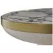 Cain Cerused Light Natural and Antique Brass Round Marble Top Side Table