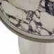 Cain Cerused Light Natural and Antique Brass Round Marble Top Side Table