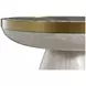 Cain Cerused Light Natural and Antique Brass Round Marble Top Side Table