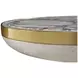 Cain Cerused Light Natural and Antique Brass Round Marble Top Side Table