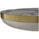 Cain Cerused Light Natural and Antique Brass Round Marble Top Side Table