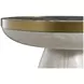 Cain Cerused Light Natural and Antique Brass Round Marble Top Side Table