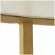 Constance Antique Brass Leaf and White Round Glass Top Side Table