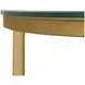 Constance Antique Brass Leaf and White Round Glass Top Side Table