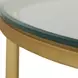 Constance Antique Brass Leaf and White Round Glass Top Side Table