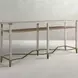 Sue Cerused White and Brushed Gold Rectangular Console Table