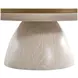 Cain Cerused Light Natural Round Marble Top Cocktail Table