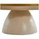 Cain Cerused Light Natural Round Marble Top Cocktail Table