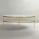 Constance White Round Glass Top Cocktail Table