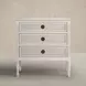 Caroline Cerused White 3 Drawer Nightstand