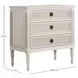 Caroline Cerused White 3 Drawer Nightstand
