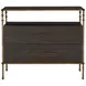 Reese Cerused Forest Black and Dark Antique Brass Canopy Bedroom Set