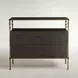 Reese Cerused Forest Black and Dark Antique Brass 2 Drawer Nightstand