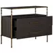 Reese Cerused Forest Black and Dark Antique Brass Canopy Bedroom Set