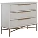 Riggs Stained Gold and Distressed Antique White 3 Drawer Chest