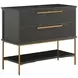 Riggs Sesame Black and Stained Gold 2 Drawer Nightstand