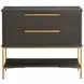 Riggs Sesame Black and Stained Gold 2 Drawer Nightstand