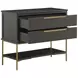 Riggs Sesame Black and Stained Gold 2 Drawer Nightstand